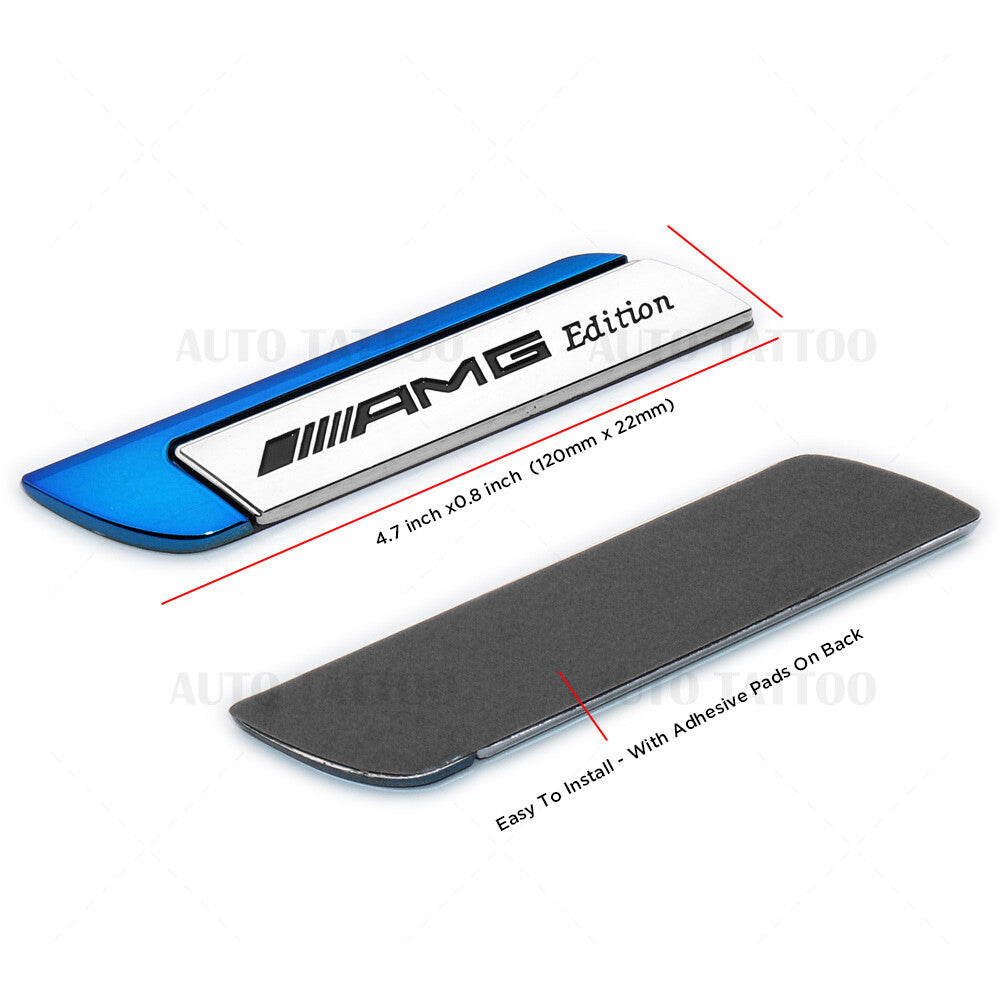 Universal Fender Marker Car AMG Edition Blue Logo Badge Emblem Sport Decoration