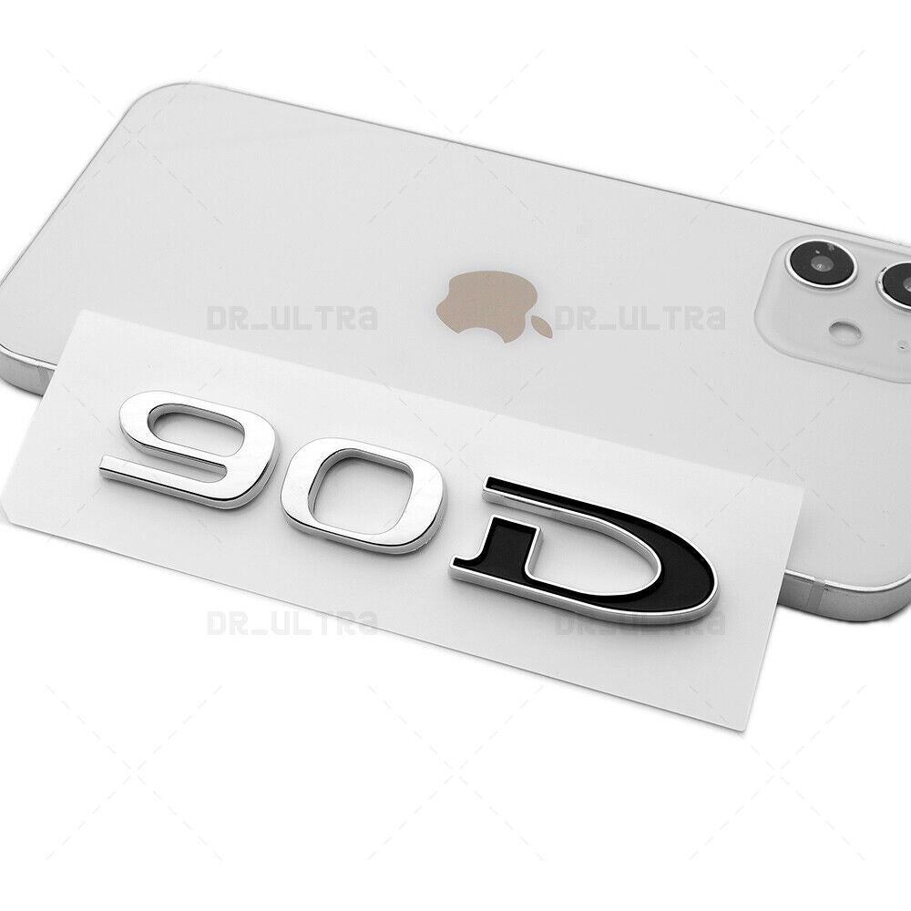 Tesla Rear Liftgate Lid Model 90D Nameplate Logo Badge Emblem Sport Chrome Black
