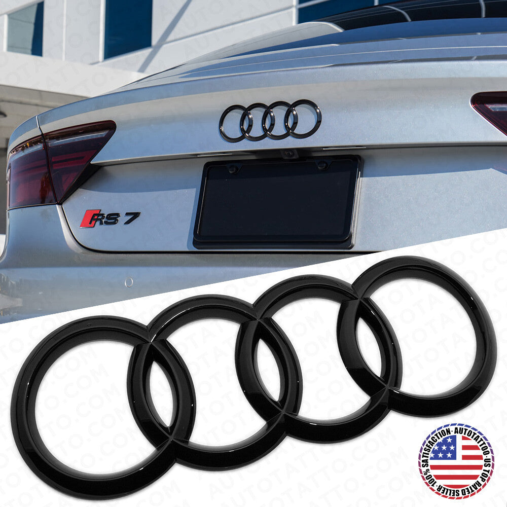 12-18 Audi A7 S7 RS7 Rear Liftgate Trunk Sign Logo Ring Badge Emblem Gloss Black