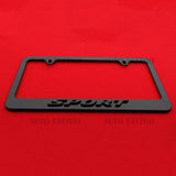 1x For Honda Sport Gloss Black License Plate Frame Cover Decorate + Screw Caps