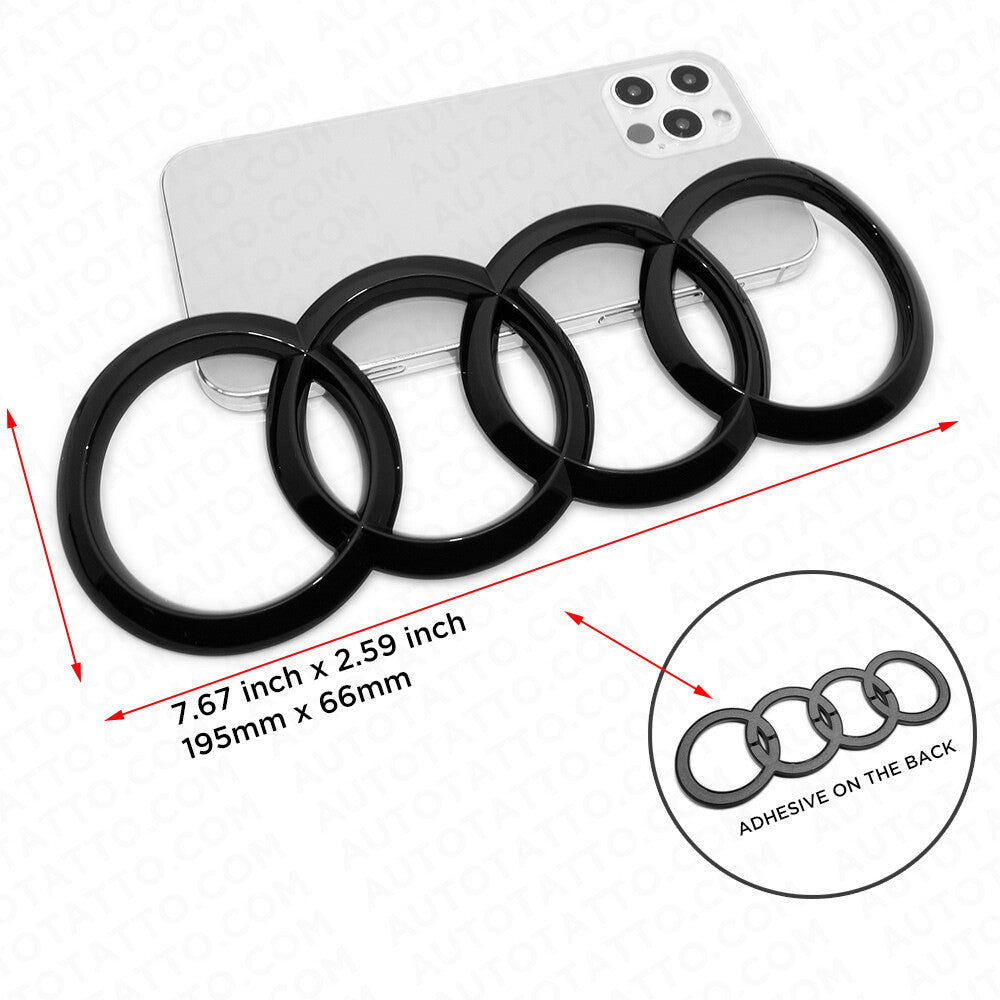 18-21 A5 S5 RS Sportback 4 Door Gloss Black Trunk Sign Logo Rings Badge Emblem