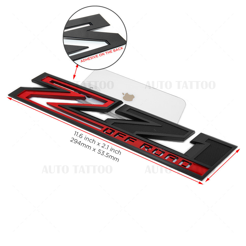 Chevy 19-21 Silverado Z71 Off Road Fender Letter Sport Logo Emblem Badge Black