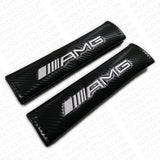 AMG Car Carbon Fiber Seat Belt Cover Safety Shoulder Strap Cushion Pad Harness