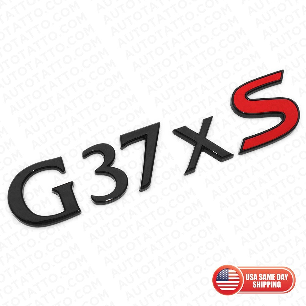 For Infiniti G37xs Rear Trunk Letter Badge Emblem Nameplate Sport Gloss Black