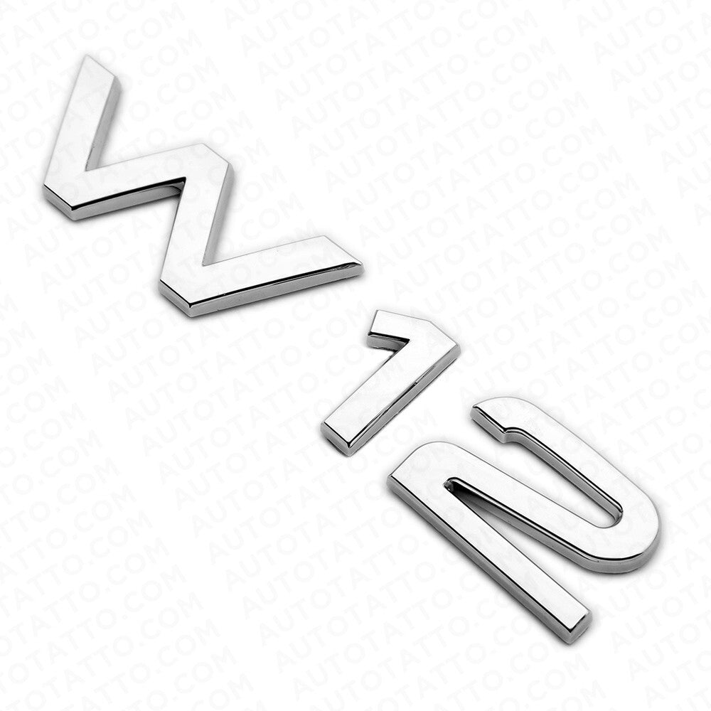 2x Audi Sport Car Side Fender W12 Marker Nameplate Emblem Logo Badge Chrome