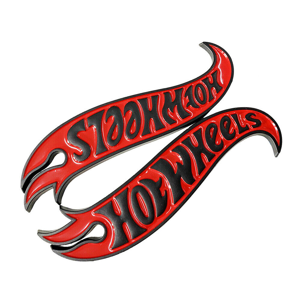 2 pieces/set 3D Fashion ABS Blk Red HotWheels Car Decal Sticker Auto Decoration
