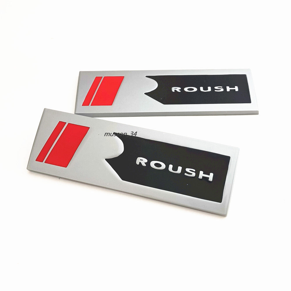 2X Metal Long R ROUSH Fender Side Badge Car Emblem Stickers for MUSTANG
