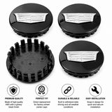 4 Cadillac Black 67mm Fits ATS CTS DTS SRX STS XLR XTS Wheel Center Caps