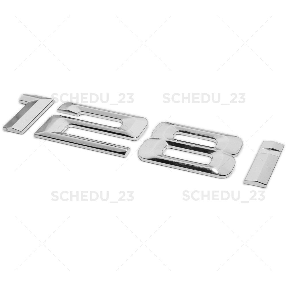BMW 128i Rear Trunk Lid Nameplate Letter Emblem Badge M Performance Sport Chrome