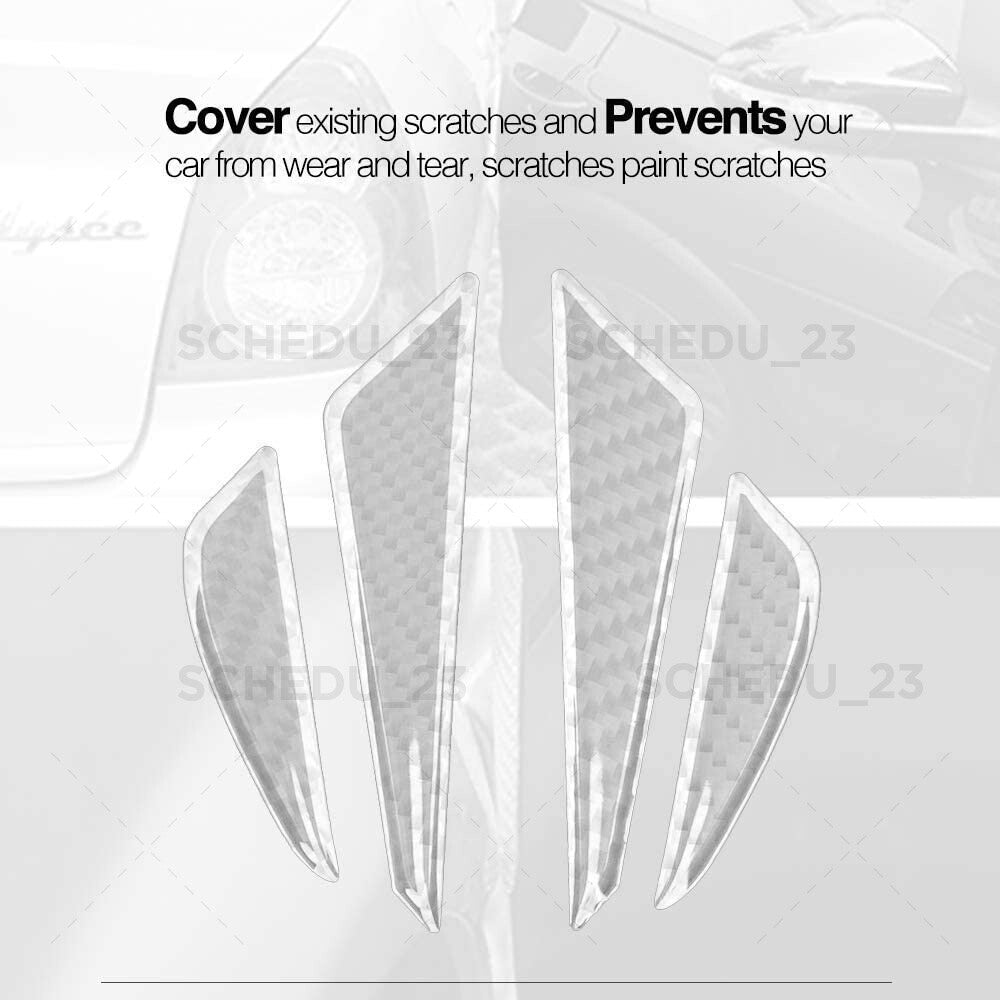 For BMW Silver Carbon Fiber Car Side Door Strip Scratche Edge Guards Trims Badge