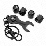 4x Hex Universal Sport Car Tire Wheel Air Stem Dust Valve Caps Cover + Keychain