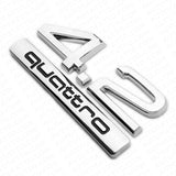Audi Car Rear Trunk Deck Lid 4.2 Quattro Nameplate Emblem Badge OEM Chrome Sline
