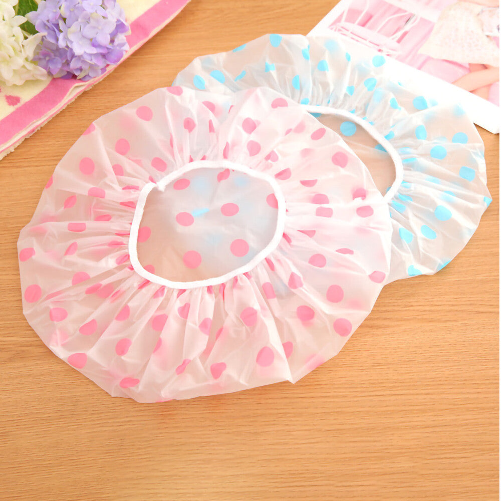 5Packs Waterproof PEVA Elastic Reusable Shower Hair Cap Beauty Salon Spa Cooking