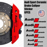 Audi Ceramic Sport Car Wheels Brake Caliper Sticker Decal Logo Decoration Black