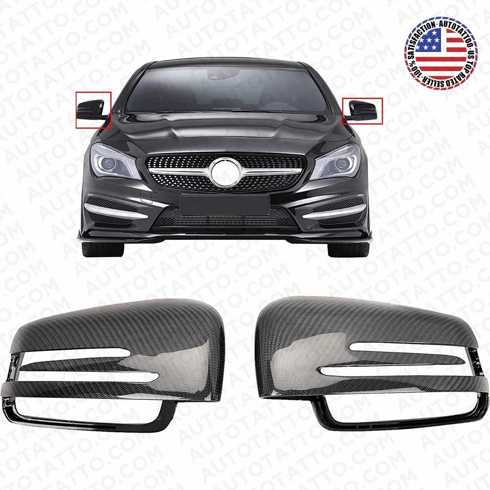 Real Carbon Fiber Side Rear Mirror Cover For Mercedes W204 W212 W117 C E Class