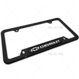 Gloss Black Front or Rear Chevrolet Logo Emblem License Plate Frame Cover Gift