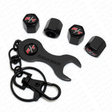 4x Hex Fit R/T Car Tire Wheel Air Stem Dust Valve Caps Cover + Wrench Keychain