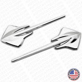 2x For Corvette C7 OEM Chrome Fender Stingray Mako Shark Logo Badge Emblem Sport