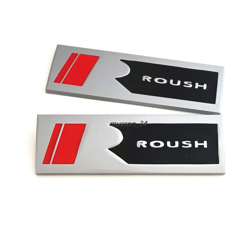 2X Metal Long R ROUSH Fender Side Badge Car Emblem Stickers for MUSTANG