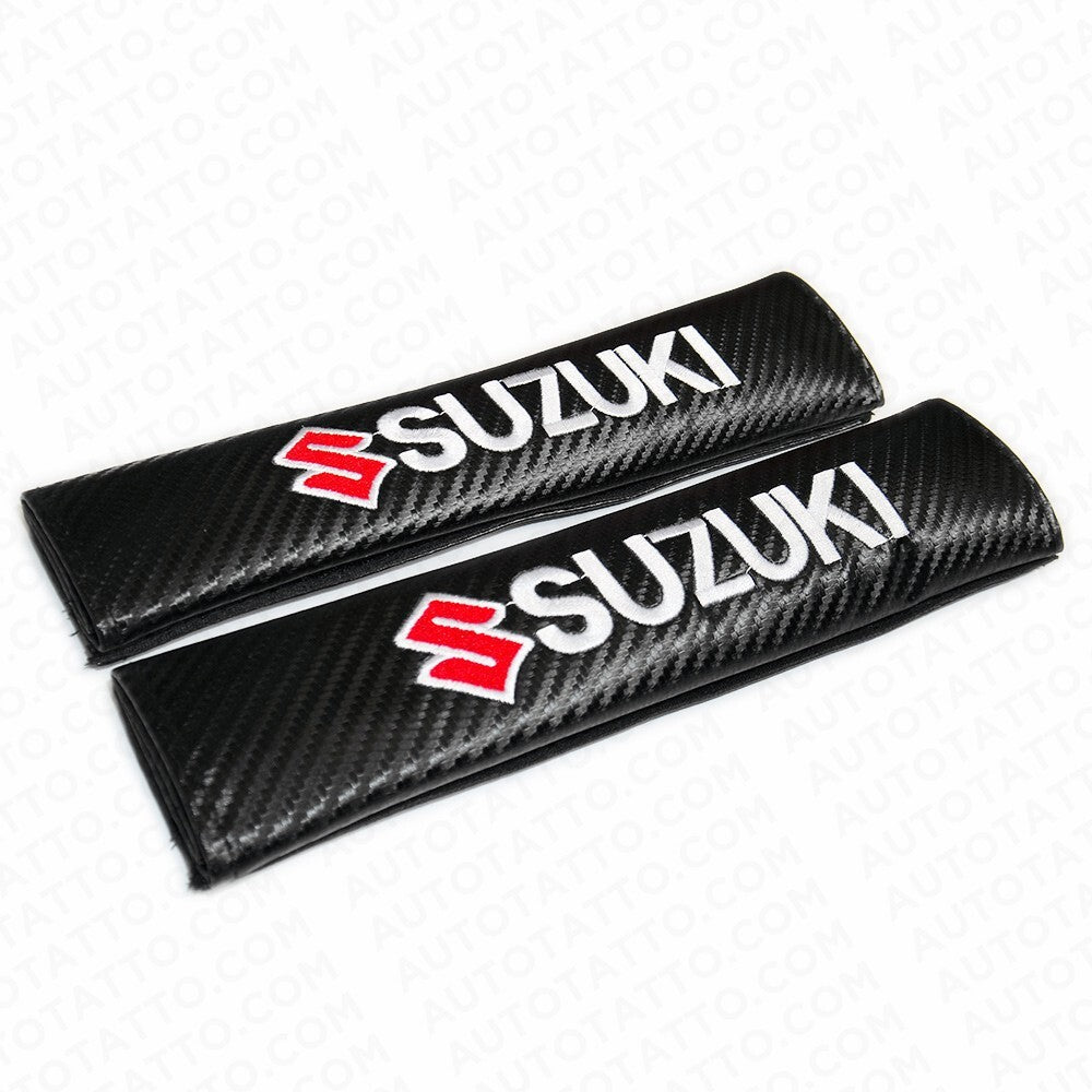 For Suzuki Carbon Car Seat Belt Cover Safety Shoulder Strap Cushion Pad Harness