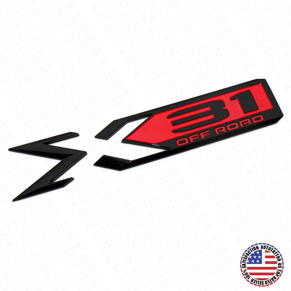 GMC Sierra X31 Off Road Truck Bed Decal Badge Logo Emblem Nameplate Black & Red