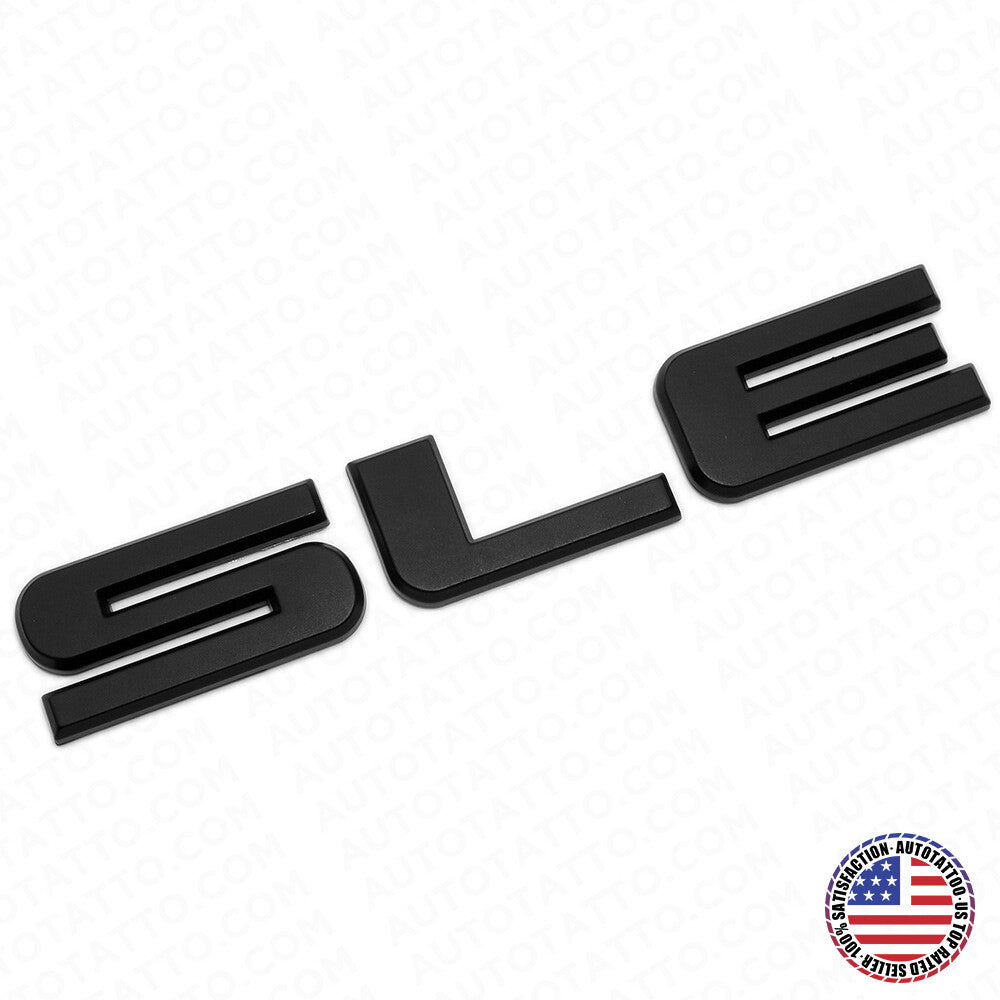 GMC SLE Tailgate Liftgate Door Letter Nameplate Emblem Logo Badge Matte Black