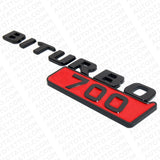 2x Mercedes BRABUS BITURBO 700 Fender Nameplate Badge Marker Emblem Gloss Black