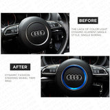 Audi Aluminum Steering Wheel Ring Logo Badge Sticker Emblem Decoration - Gold