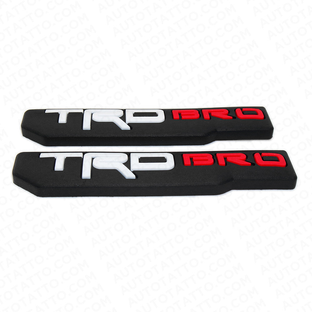 2x Mini TRD Bro Fender Door Tailgate Badge Logo Emblem Silicone Decoration Sport