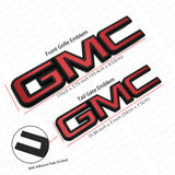 14-19 GMC Sierra Front Grille & Tailgate Letter Replace Logo Emblem Black & Red