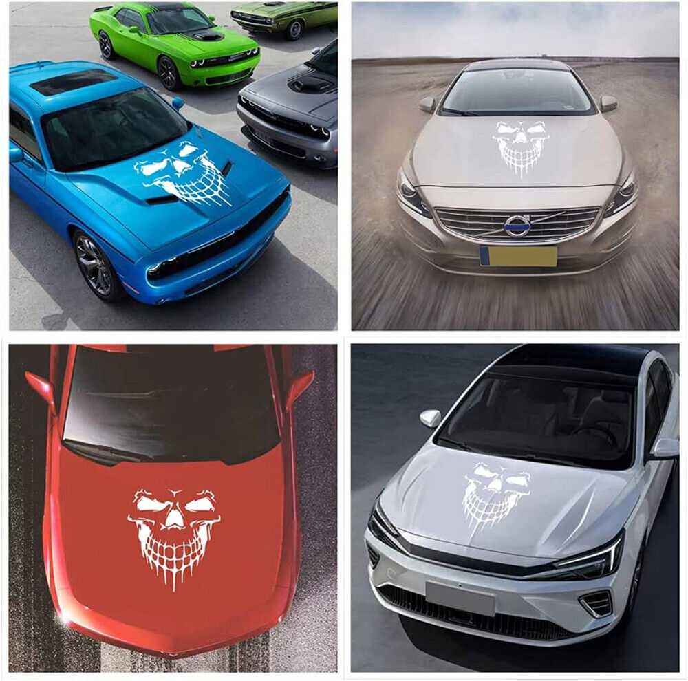 Skull Car Hood Decal Vinyl Large Graphic Sticker SUV Truck Decorate Sport White