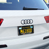 17-19 AUDI Q7 Gloss Black Rear Trunk Liftgate Rings Badge Logo Emblem Decorate