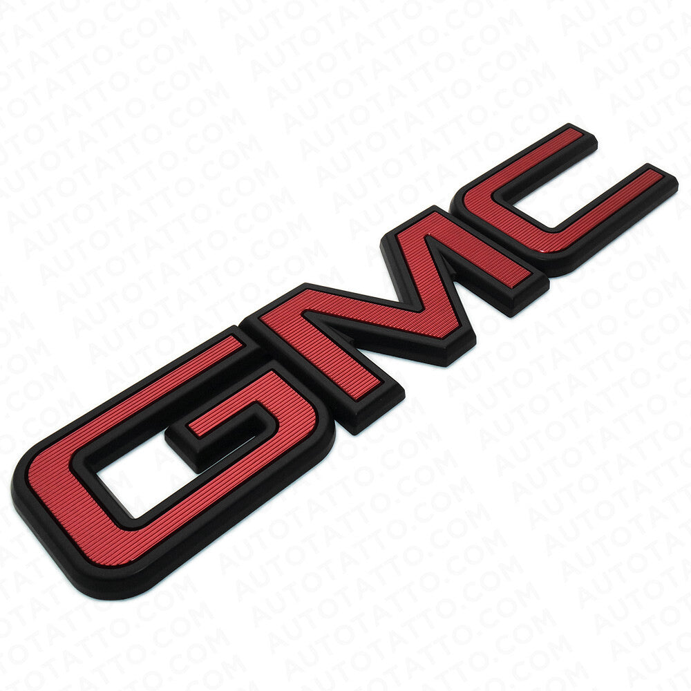14-19 GMC Sierra Canyon Tailgate Letter Logo Emblem Adhesive Nameplate Black Red
