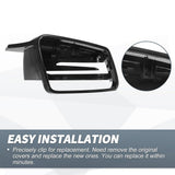 Gloss Black Horn Wing Style Mercedes W204 W212 W117 C E S GLA Side Mirror Cover