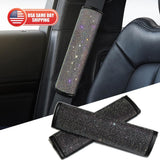2x Bling Multicolor Rhinestone Seat Belt Shoulder Pads Crystal Cushion Car Cover
