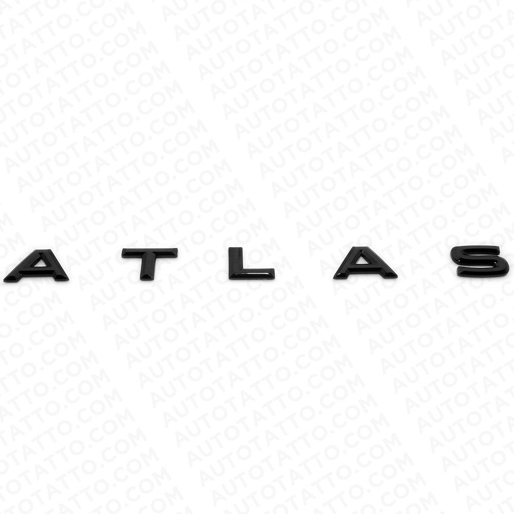 18-24 VW Atlas Rear Liftgate Hatch Lid Letter Nmaeplate Badge Emblem Gloss Black
