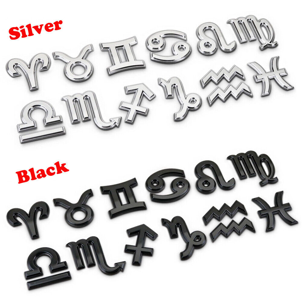 Universal 3D Fashion Metal 12 Constellations Car Decal Sticker Auto Decoration