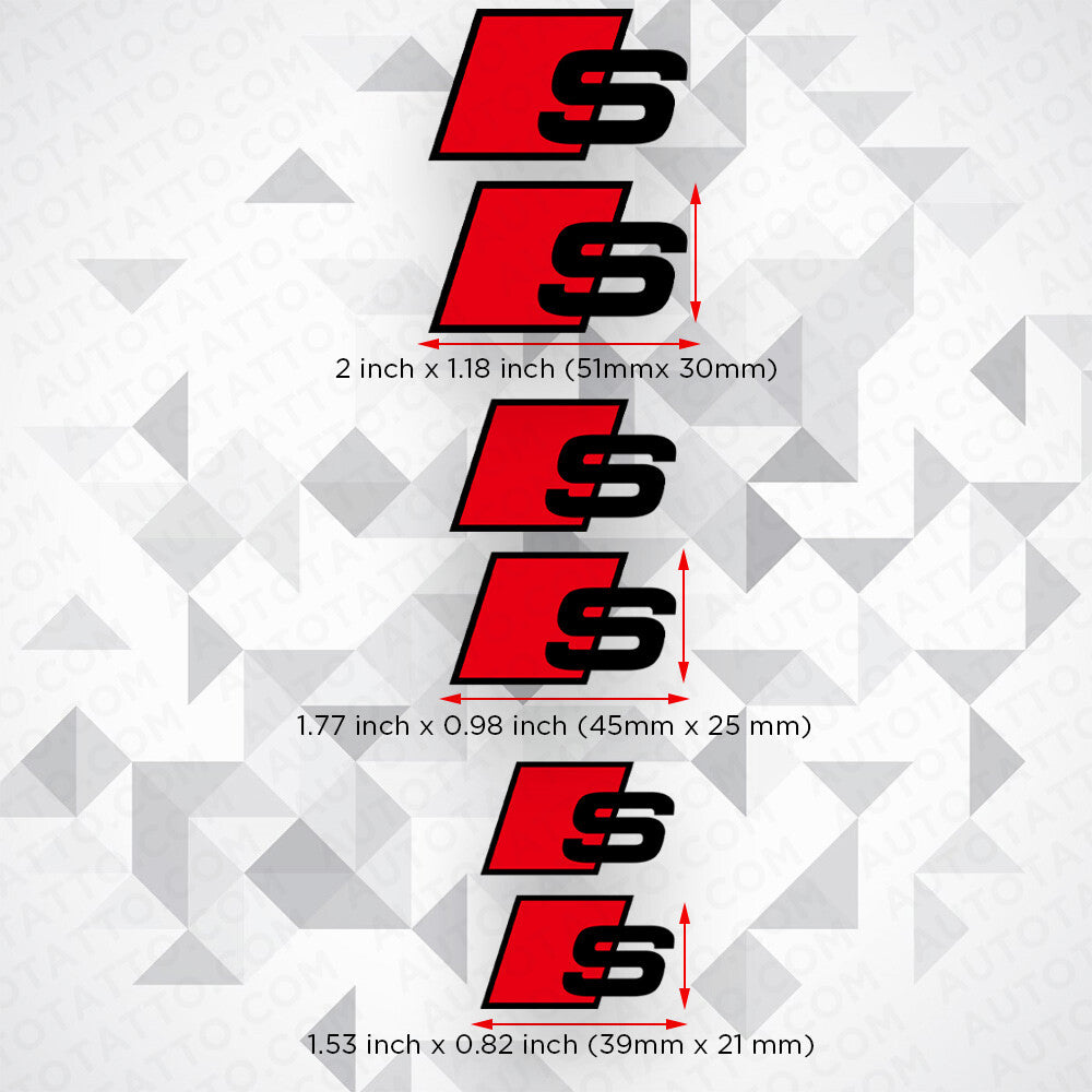 For Audi S Sport Car Wheels Brake Caliper Sticker 3D Decal Logo Decoration Black