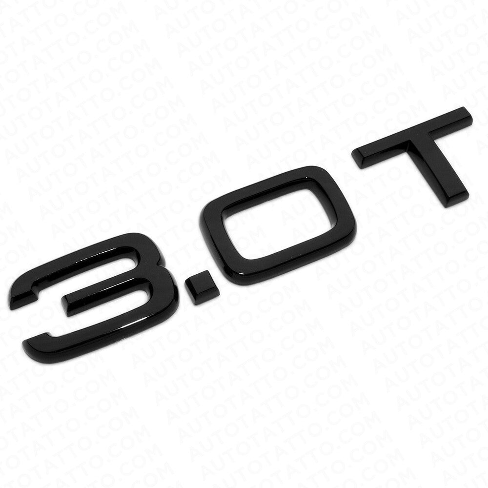 Audi Car Rear Trunk Deck Lid 3.0T Turbo Nameplate Emblem Logo Badge Gloss Black