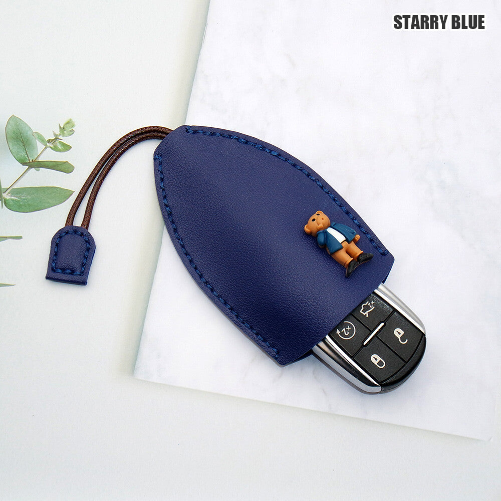Universal Cute Cartoon Lady Car Key Fob Holder Cover Case Keychain Ring Gift