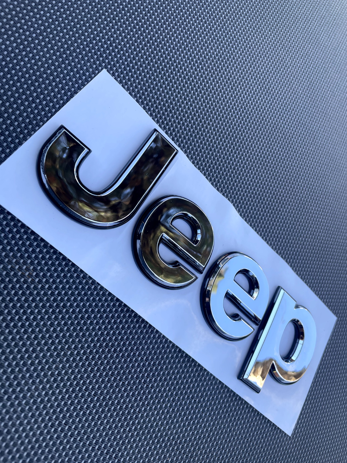 Jeep 2 (two) 2018-2024 Wrangler/Gladiator Fender w/ Black Outline Emblem Badge - Chrome