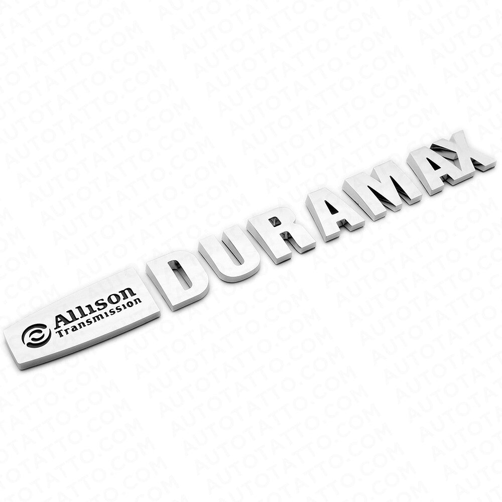 2x OEM Chrome Allison Transmission Duramax Hood Logo Emblem Badge Truck Sport