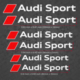 For Audi Sport Car Wheels Brake Caliper Sticker 3D Decal Logo Decoration White
