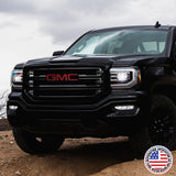 14-19 GMC Sierra Front Grille Letter Logo Emblem Adhesive Nameplate HD Black Red