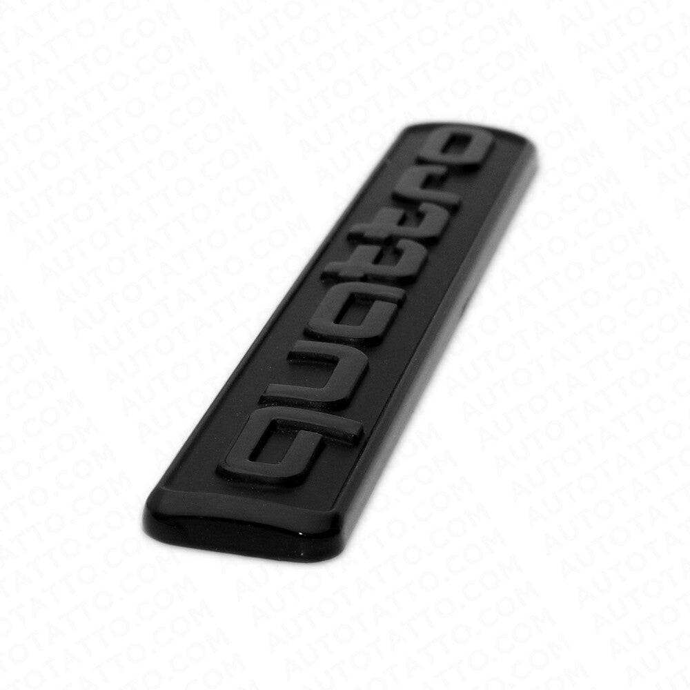 Audi Black Quattro Nameplate OEM ABS Emblem Liftgate Adhesive Logo Lid Badge