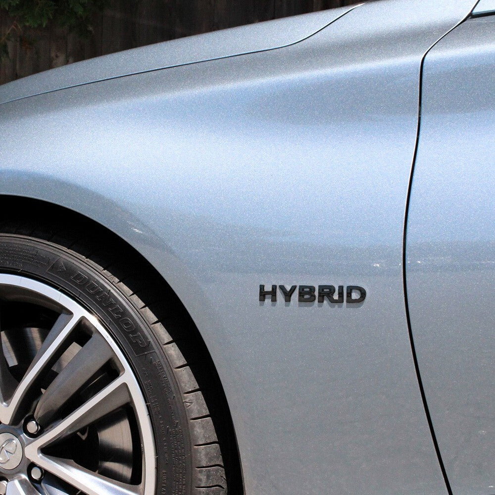 For Infiniti Hybrid Left or Right Side Fender Badge Emblem Nameplate Gloss Black