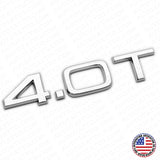Audi Car Rear Trunk Deck Lid 4.0T Turbo Nameplate Emblem Badge OEM Chrome Sline