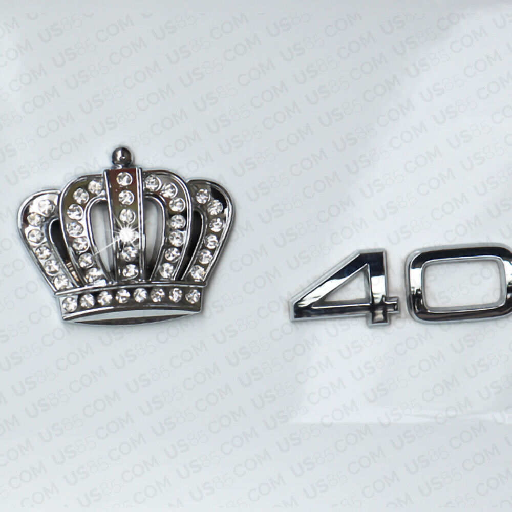 Universal Fashion Zinc Alloy Bling Crystal Crown Car Decal Sticker Decoration