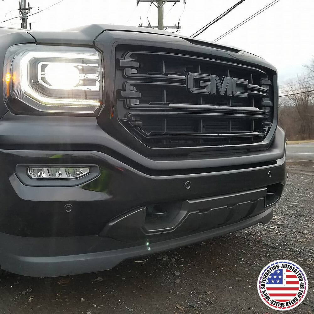 14-19 GMC Sierra Front Grille Letter Logo Emblem Adhesive Nameplate HD Black