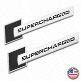 Audi Black Supercharged Side Fender Marker Nameplate Emblem Badge Decorate Sport